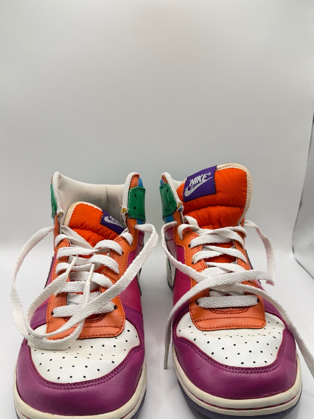 Nike Multicolor High-Top Sneakers - Purple, Orange, White, Green